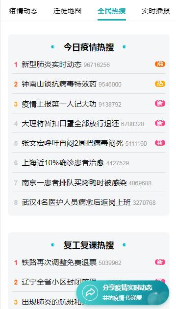 百度实时疫情通报APP图2
